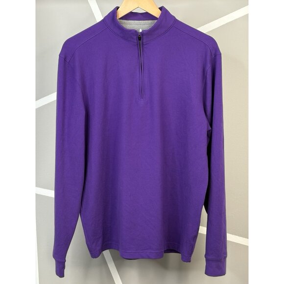Johnnie-O Brady Microfleece ¼ Zip Men’s M Purple Performance Pullover JMKO1410 - Picture 1 of 14